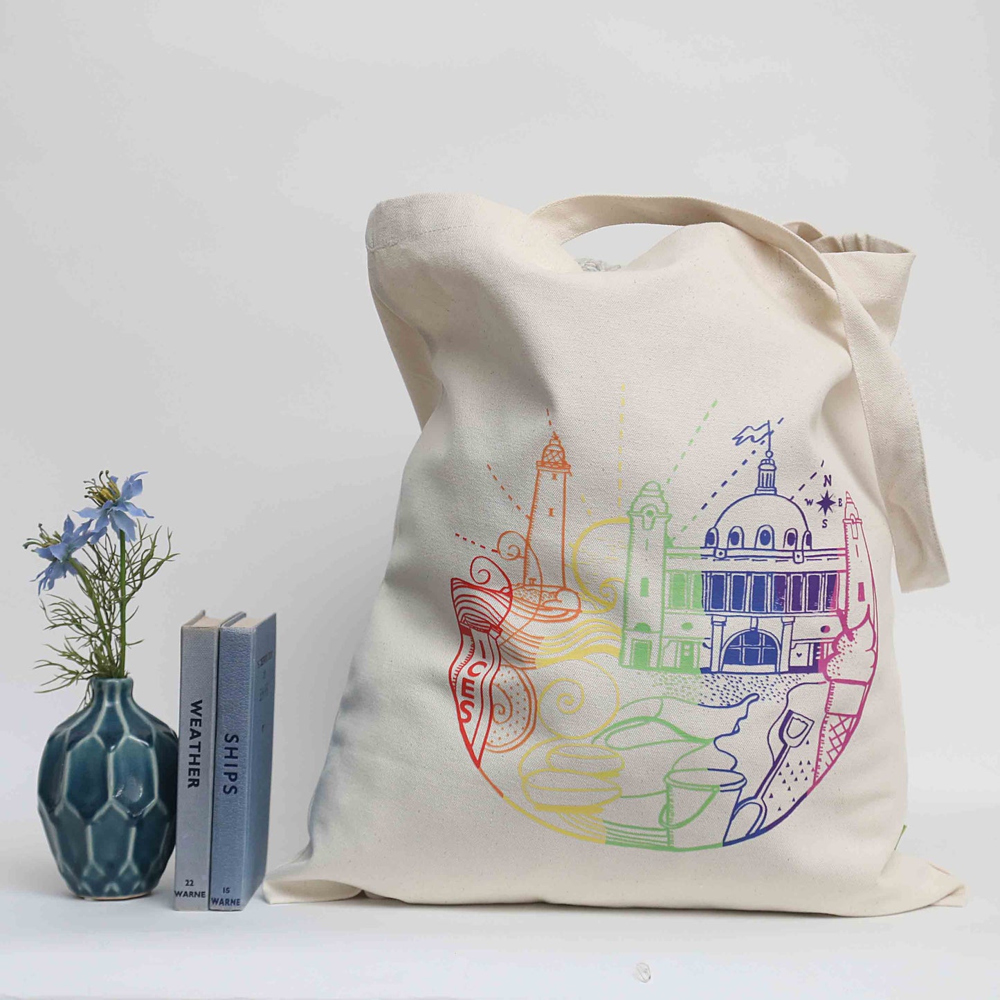 Celebrating Whitley Bay Organic Cotton Tote Bag - For The Love Of The North