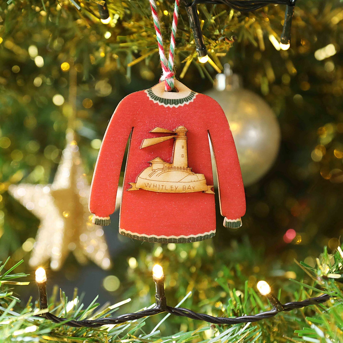 St Mary's Lighthouse Christmas Jumper Decoration - For The Love Of The North