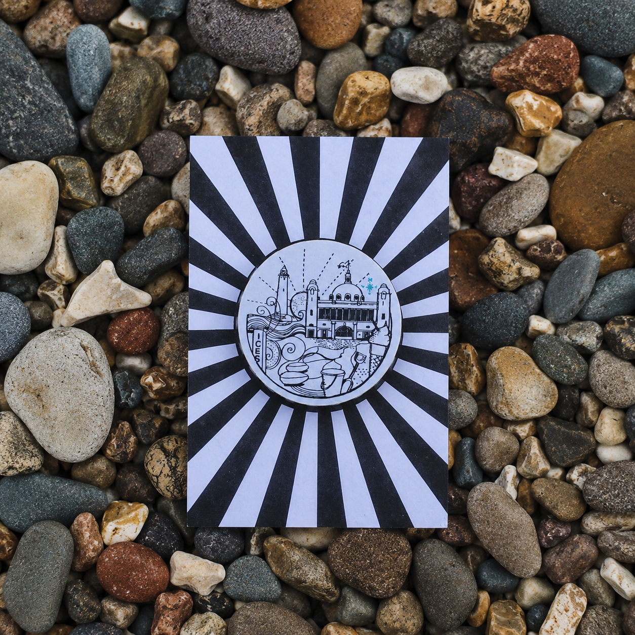 Celebrating Whitley Bay Wooden Pin Badge