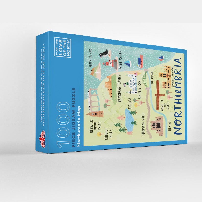 Northumbria Map 1000 piece jigsaw - For The Love Of The North