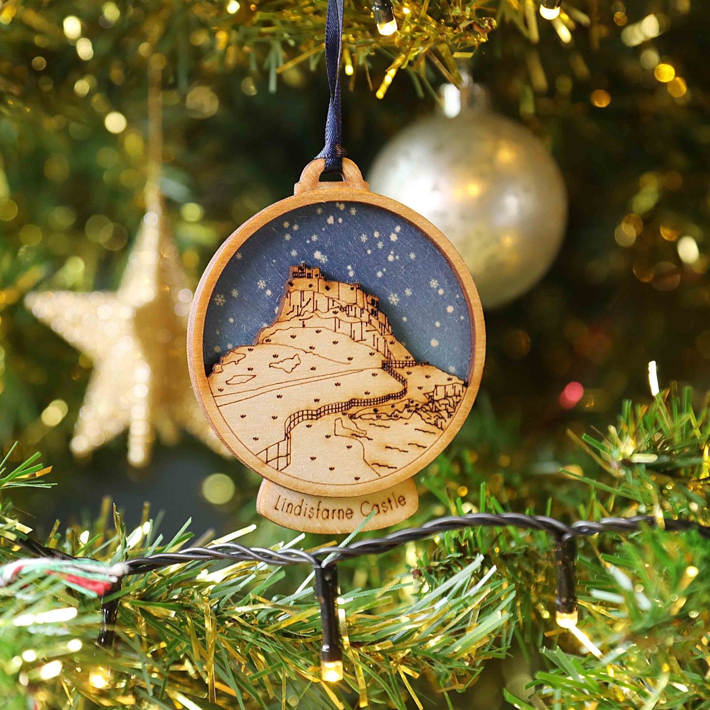 Lindisfarne Castle Snow Globe Decoration - For The Love Of The North