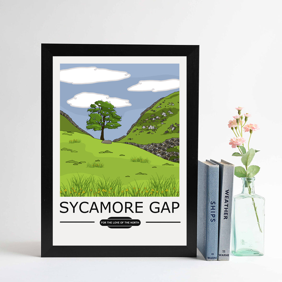 Sycamore Gap Vintage A4 print