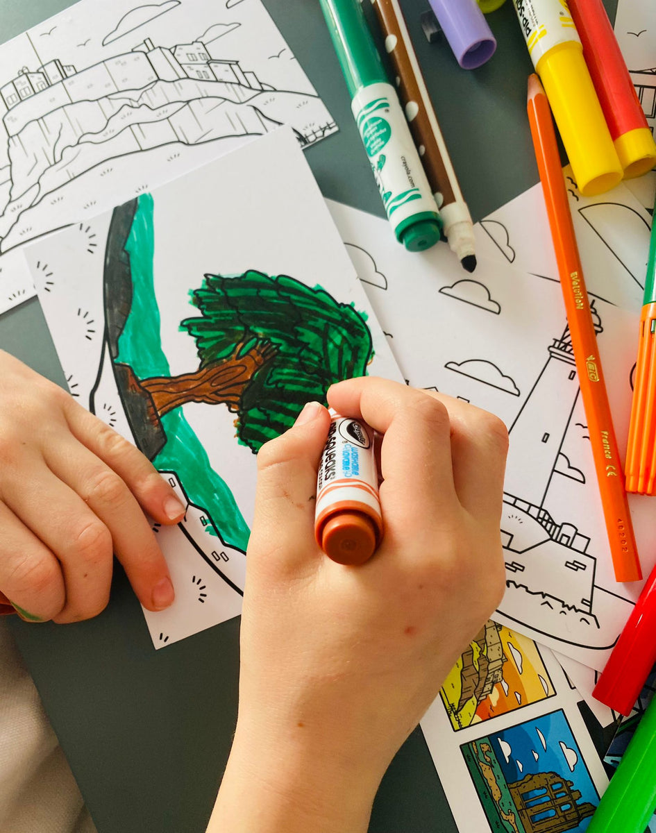 Set of 10 colouring postcards – For The Love Of The North