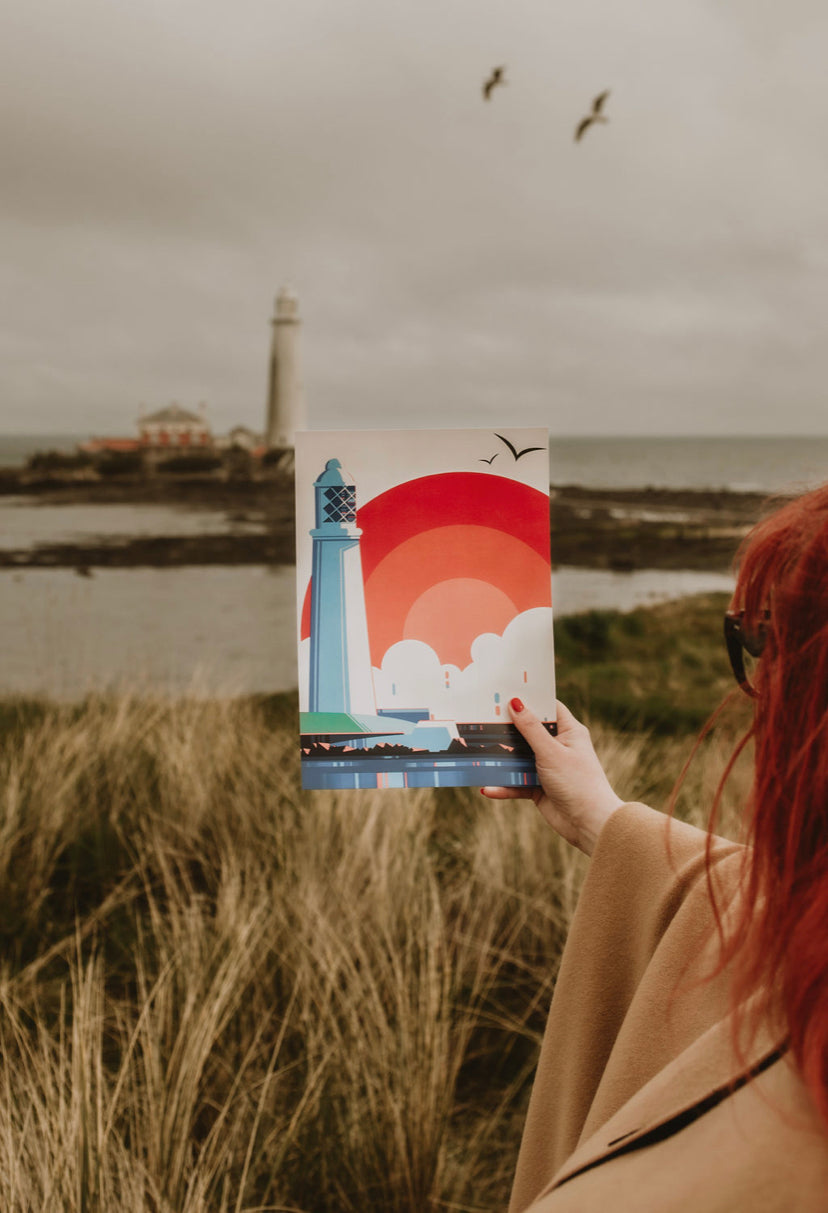 Sunrise over St Mary’s Lighthouse Print - For The Love Of The North