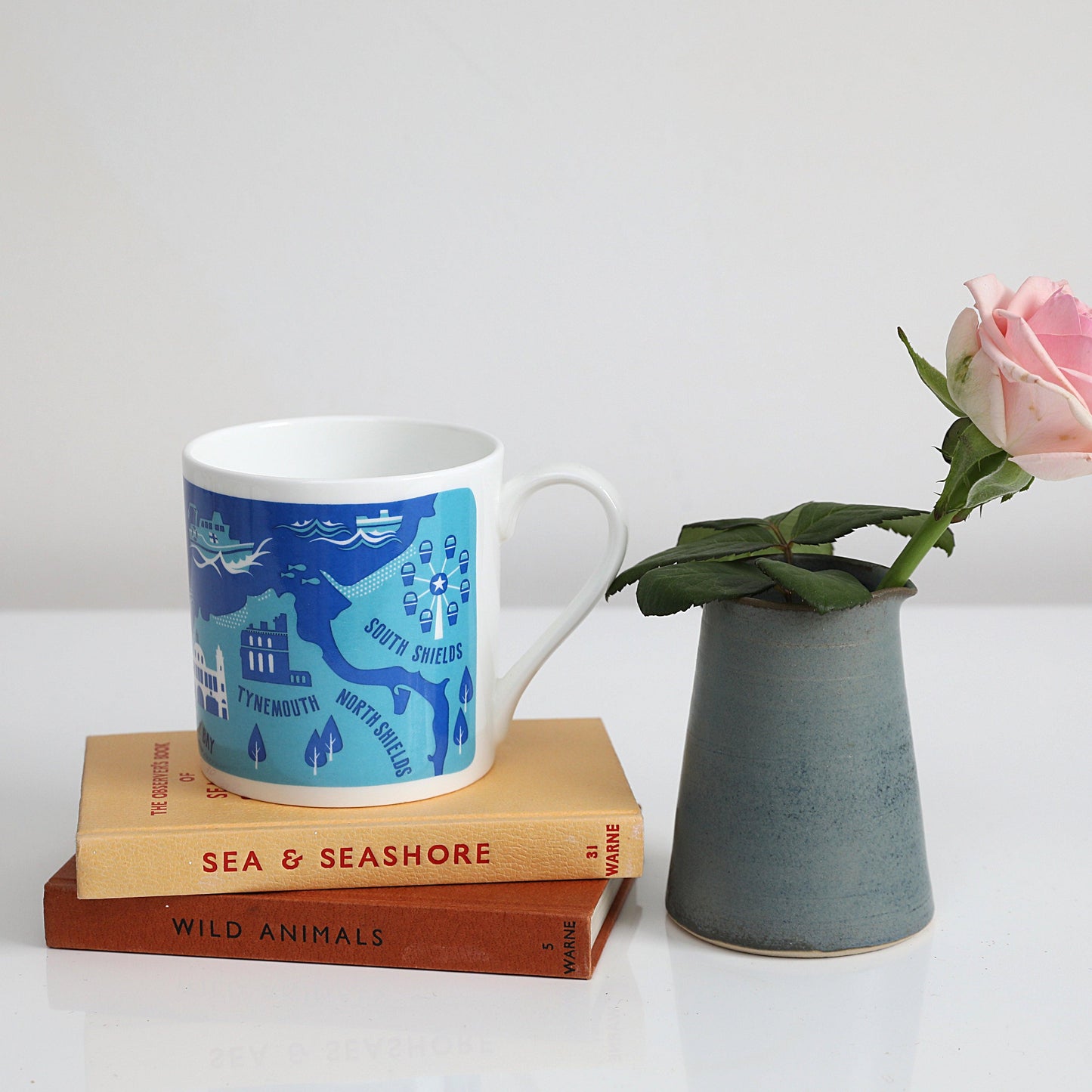 Mouth of the Tyne, South Shields to Whitley Bay via Tynemouth china mug - For The Love Of The North