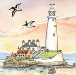 Load image into Gallery viewer, St Mary’s Lighthouse Sunrise, Whitley Bay card
