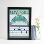 Load image into Gallery viewer, Framed print showing bridges over the River Tyne  including the Tyne Bridge.
