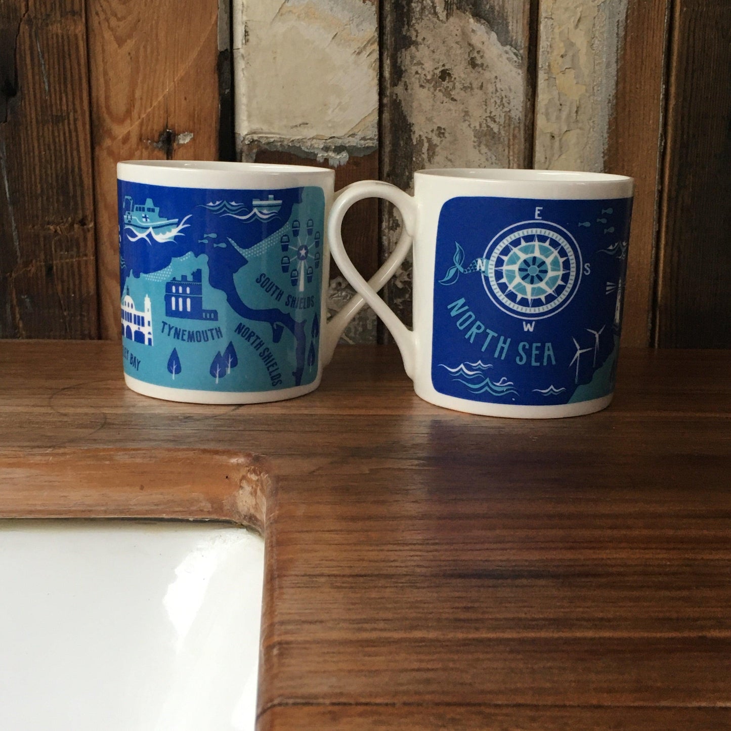 Mouth of the Tyne, South Shields to Whitley Bay via Tynemouth china mug - For The Love Of The North