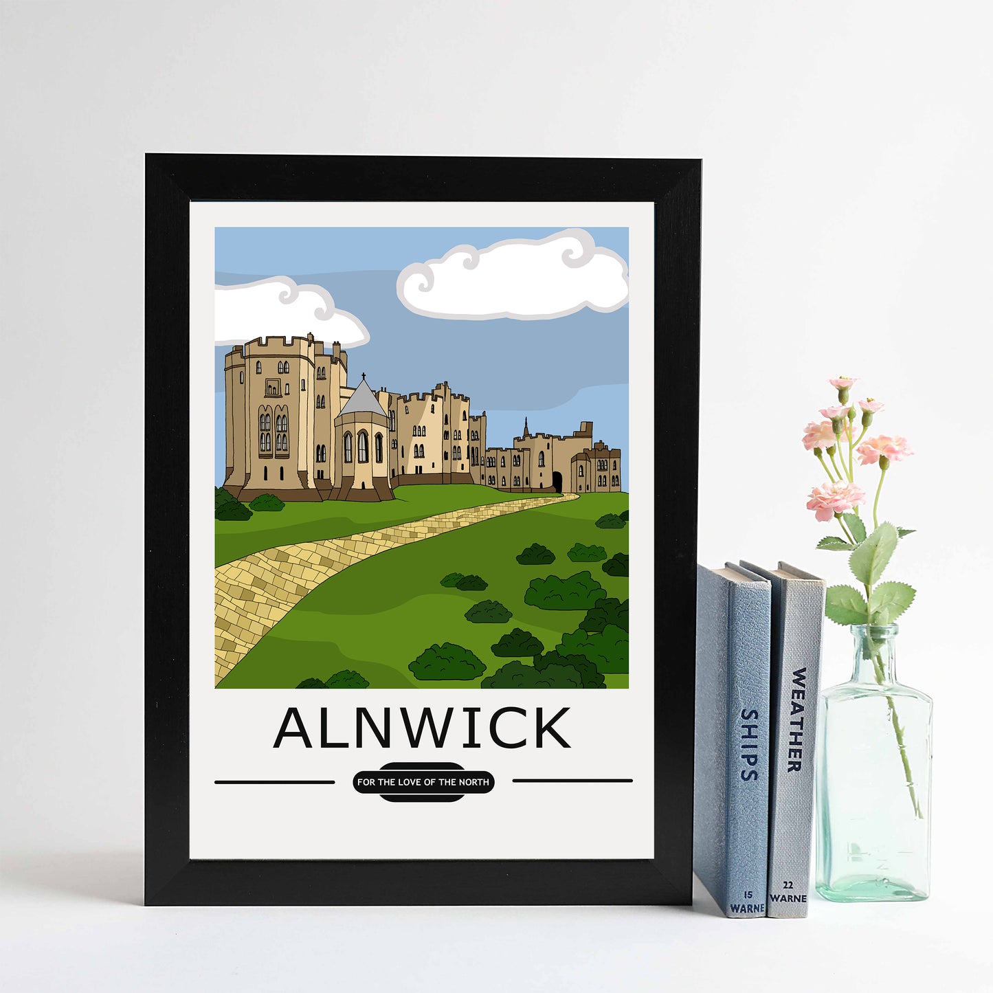 Alnwick Castle Vintage Style A4 Print - For The Love Of The North