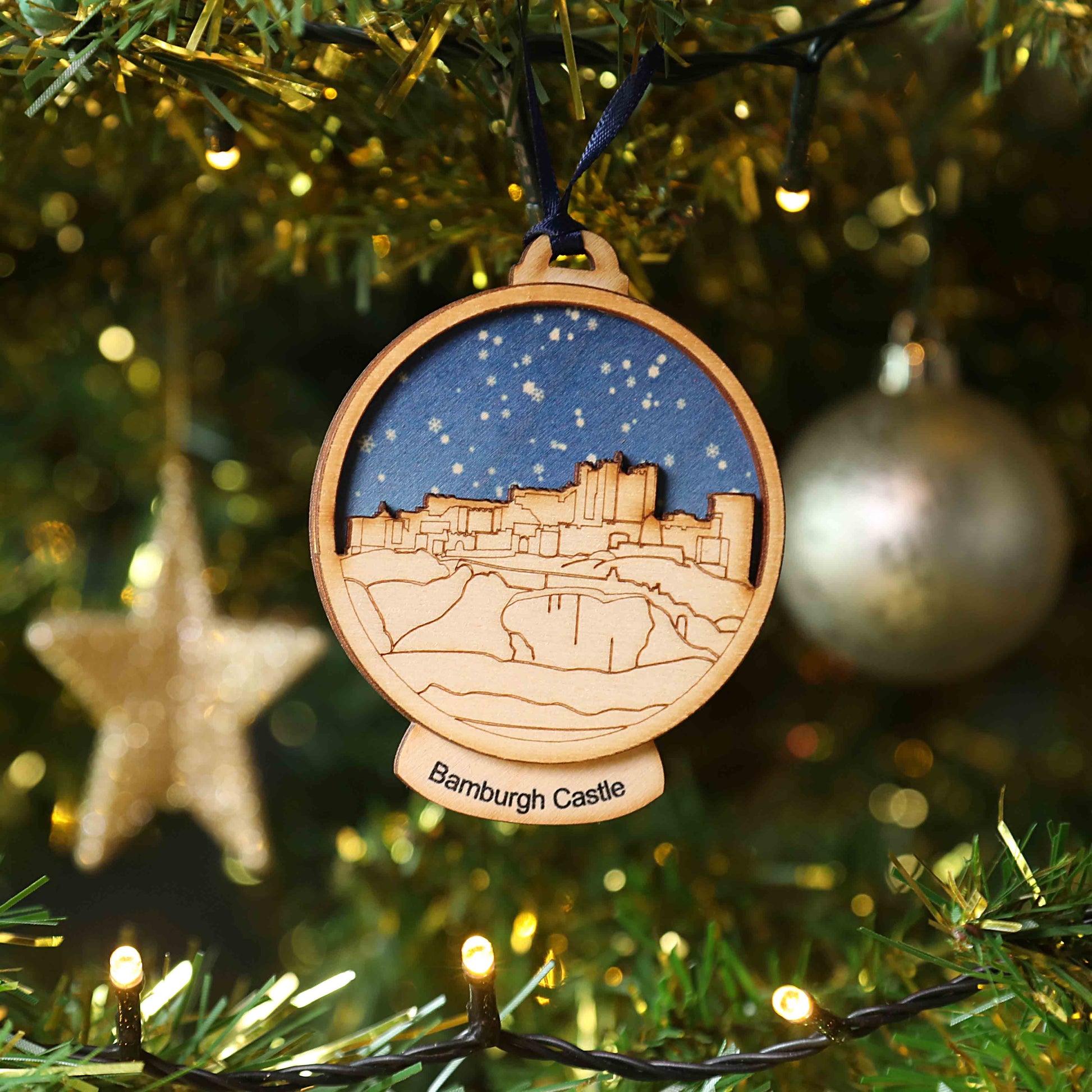 Bamburgh Castle Snow Globe Decoration - For The Love Of The North