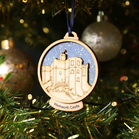 Warkworth Castle Snow Globe Decoration - For The Love Of The North