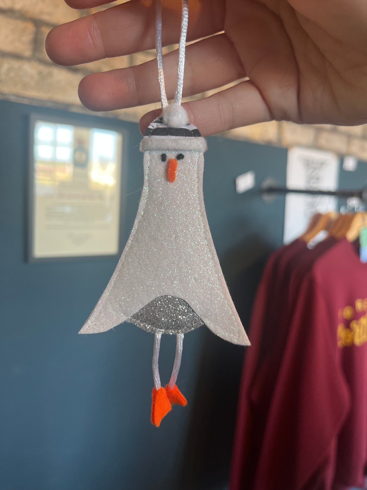 Seagull handmade felt decoration