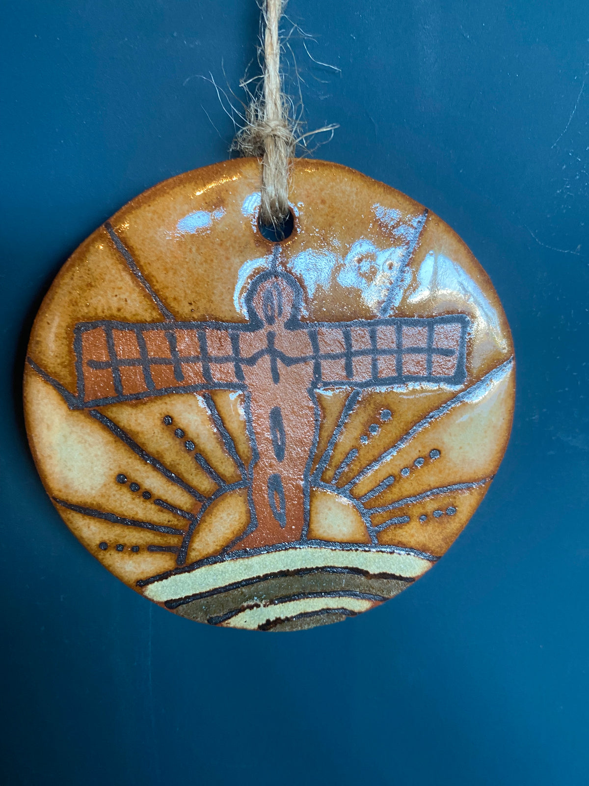 Handmade Angel of the North Ceramic Decoration