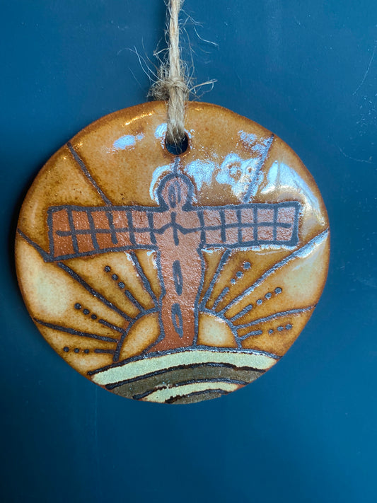 Handmade Angel of the North Ceramic Decoration