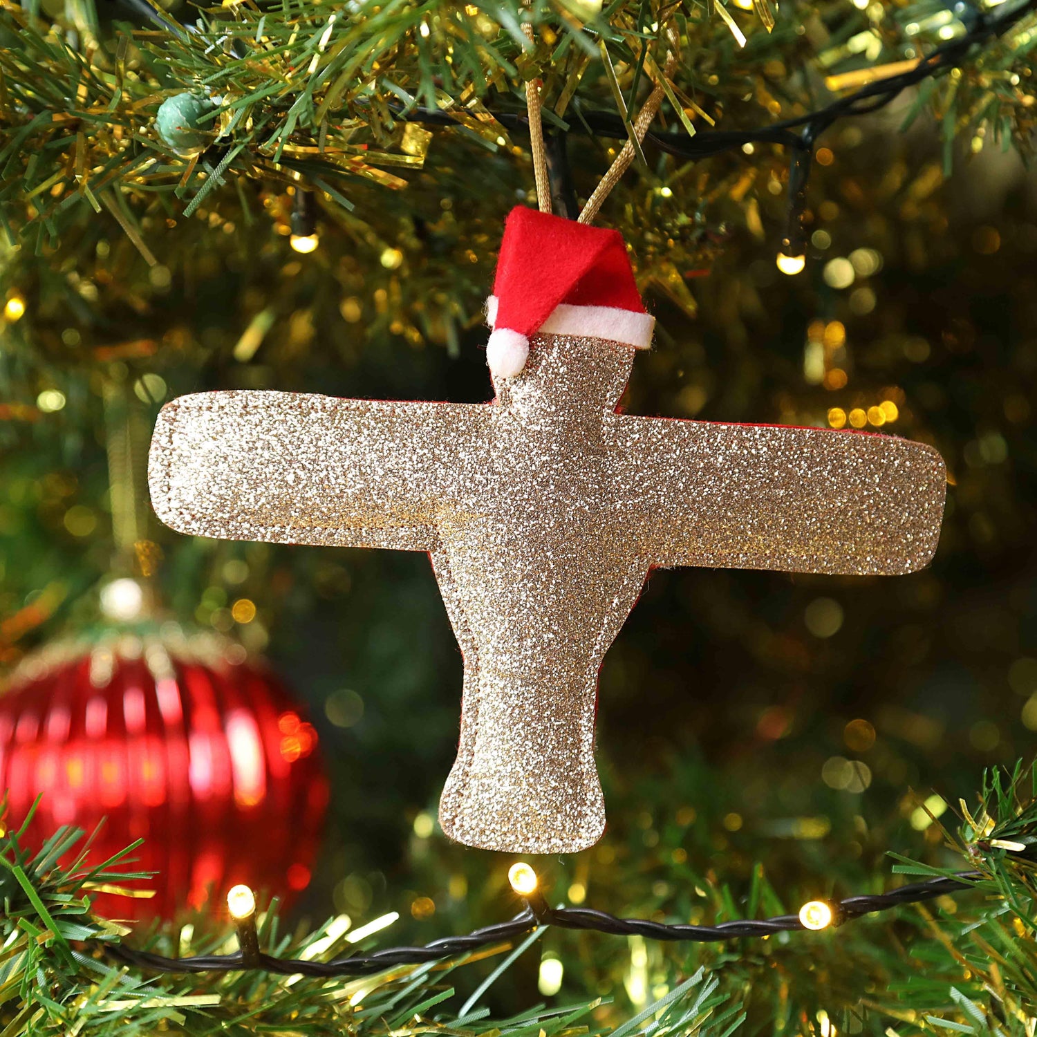Angel of the North with Santa Hat Christmas Decoration - For The Love Of The North