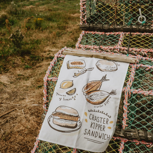 Craster Kipper Sandwich Organic Cotton Tea Towel