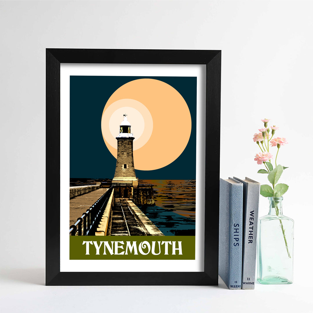 Tynemouth Pier at Night unframed print