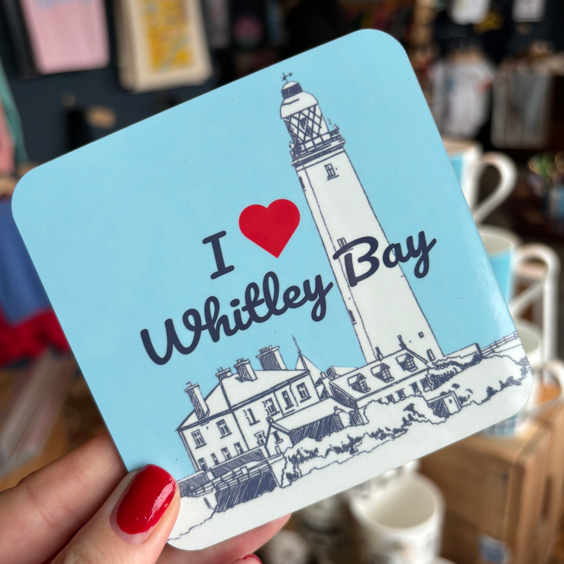 St Mary’s Lighthouse - I ❤️ Whitley Bay coaster - For The Love Of The North