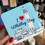 Load image into Gallery viewer, St Mary’s Lighthouse - I ❤️ Whitley Bay coaster
