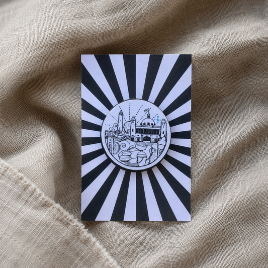 Celebrating Whitley Bay Wooden Pin Badge