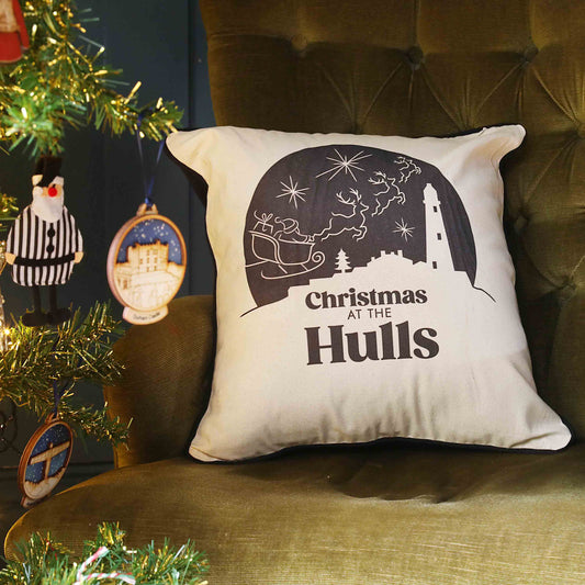 Personalised St Mary’s Lighthouse Eco Christmas Cushion - For The Love Of The North