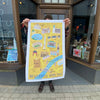 Newcastle Map Organic Cotton Tea Towel