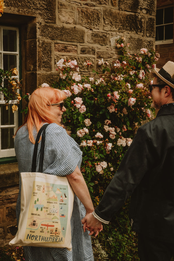 Northumbria Map Tote Bag