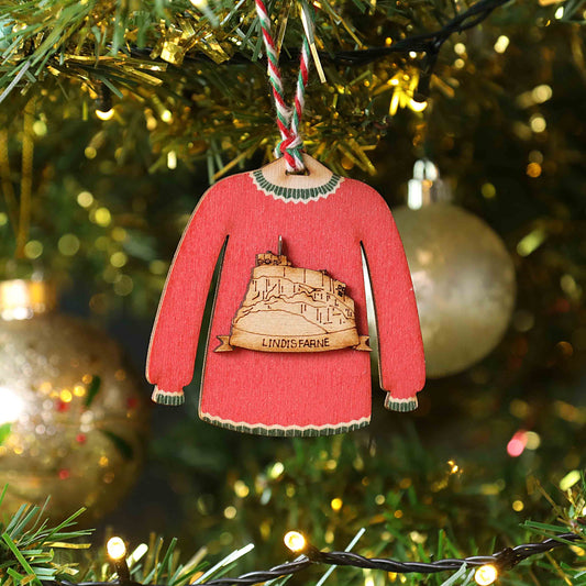 Lindisfarne, Holy Island Christmas Jumper Decoration - For The Love Of The North