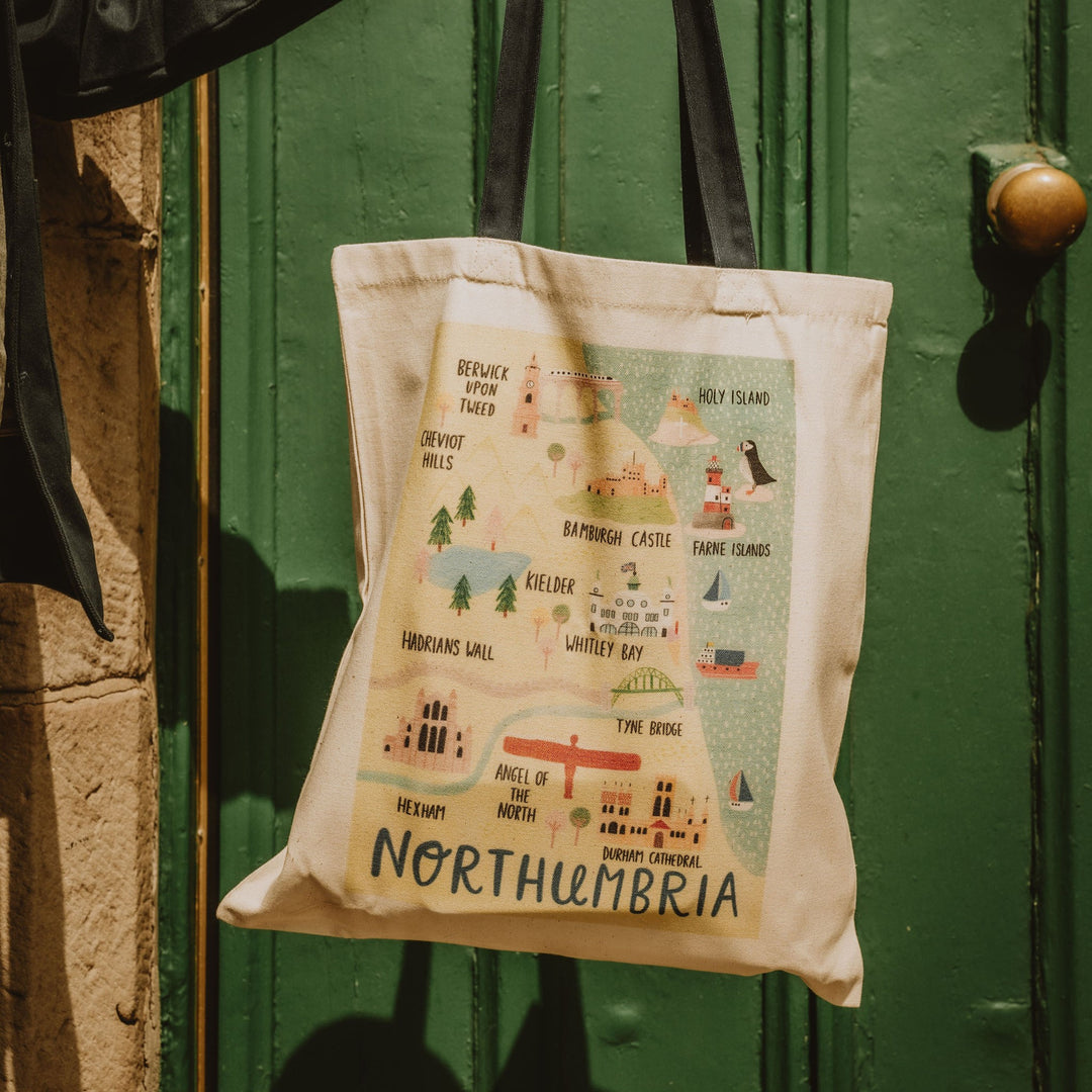 Northumbria Map Tote Bag