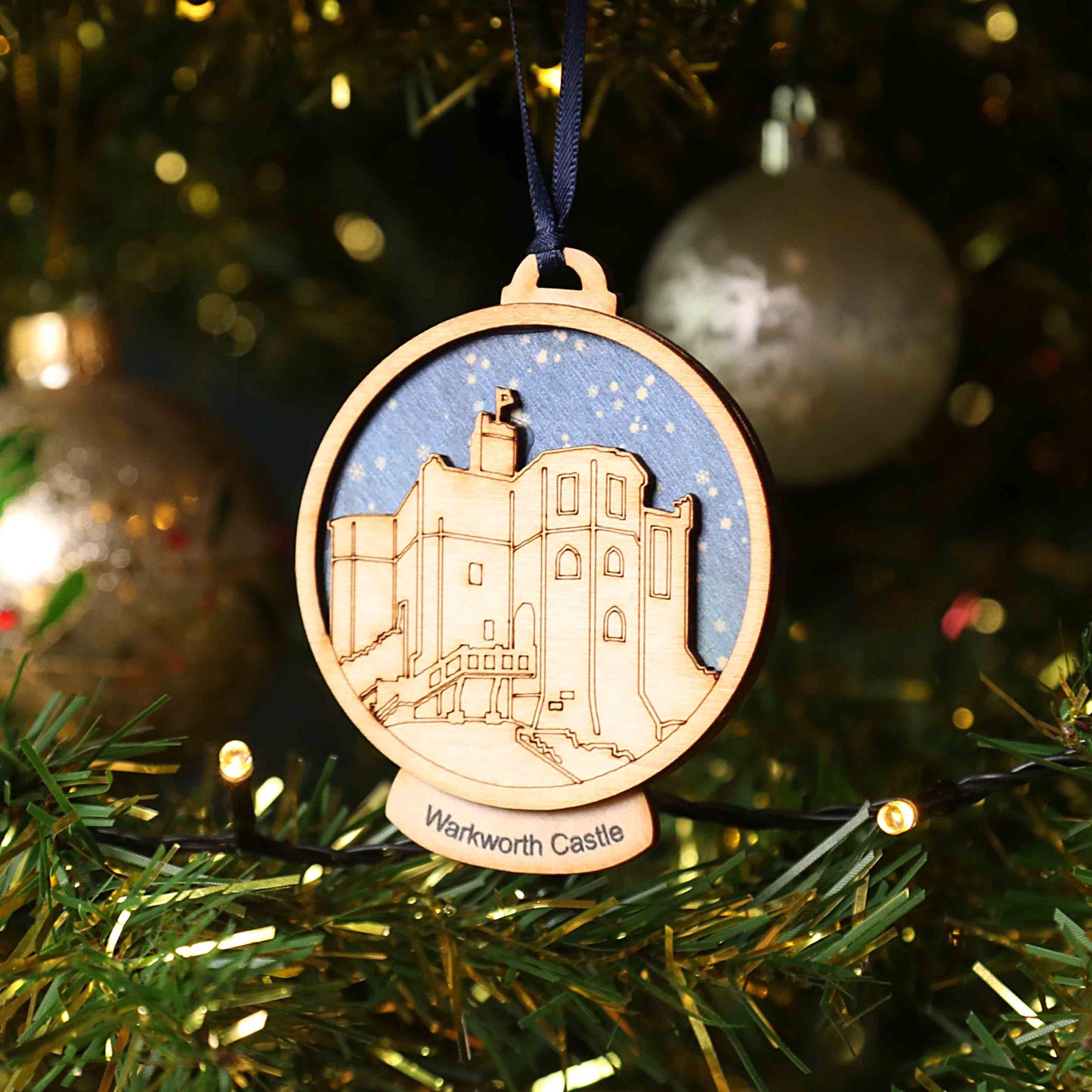Warkworth Castle Snow Globe Decoration - For The Love Of The North
