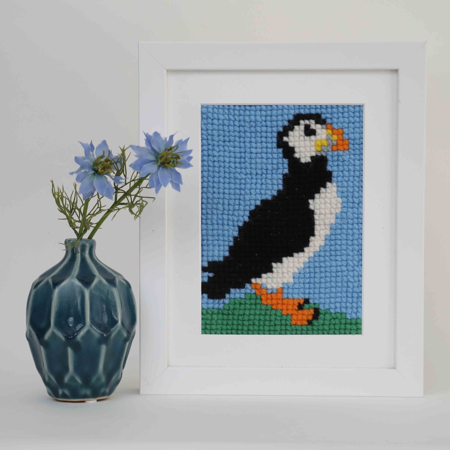Puffin Wool Cross Stitch Kit - For The Love Of The North