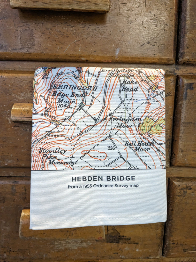 Hebden Bridge Ordnance survey map Tea Towel