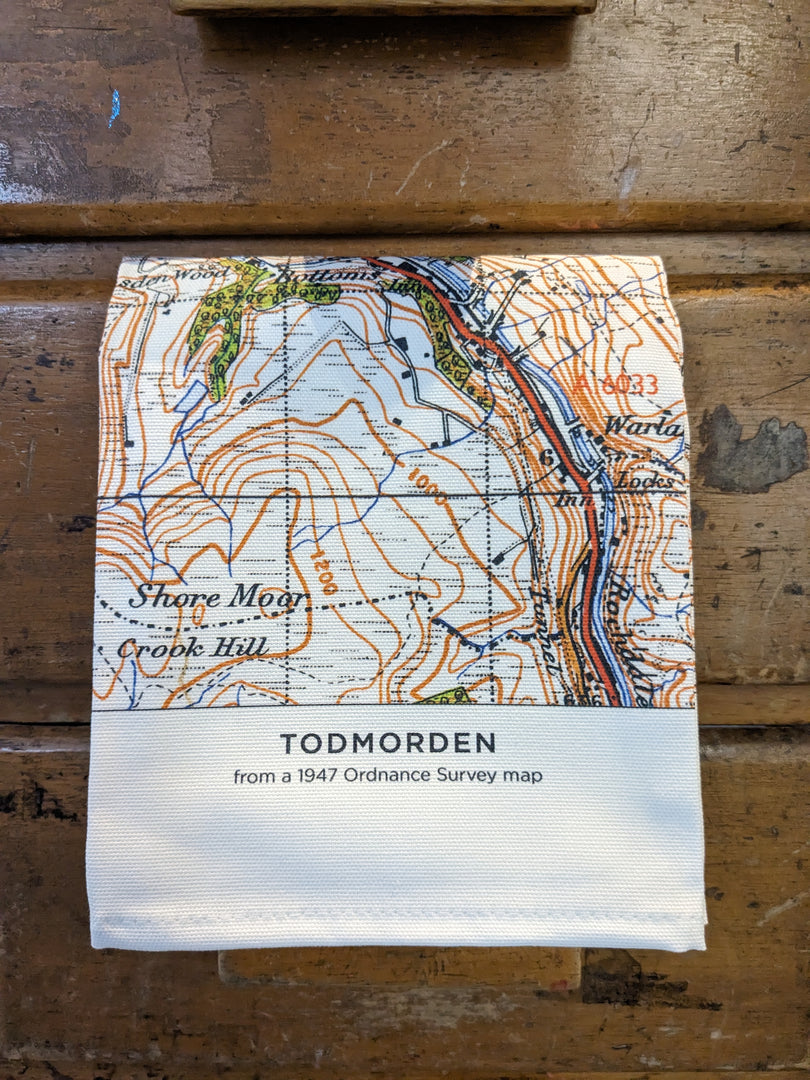 Todmorden Ordnance survey map Tea Towel