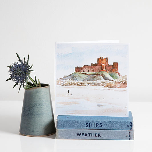 Bamburgh Castle and beach card - For The Love Of The North