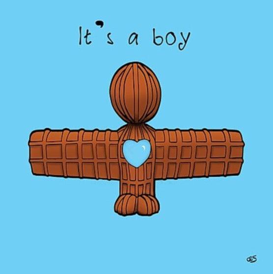 It’s a Boy - Blue Wor Angel card - For The Love Of The North