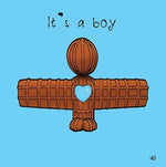 Load image into Gallery viewer, It’s a Boy - Blue Wor Angel card
