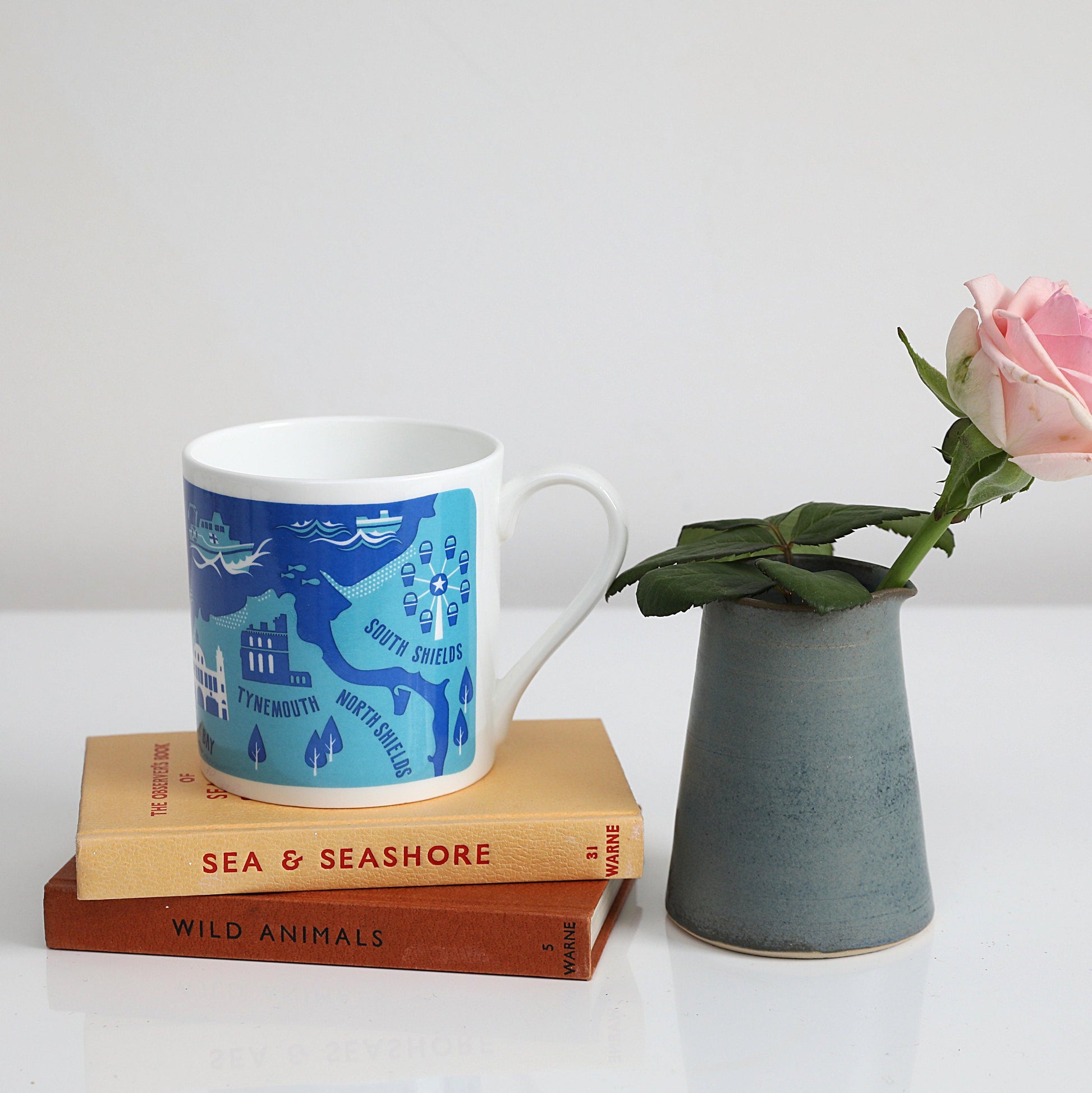 Mouth of the Tyne, South Shields to Whitley Bay via Tynemouth china mug - For The Love Of The North