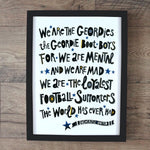 Load image into Gallery viewer, Geordie Boot Boys A4 &amp; A3 unframed print