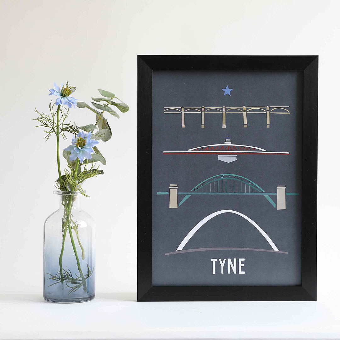 Bridges over the Tyne unframed print
