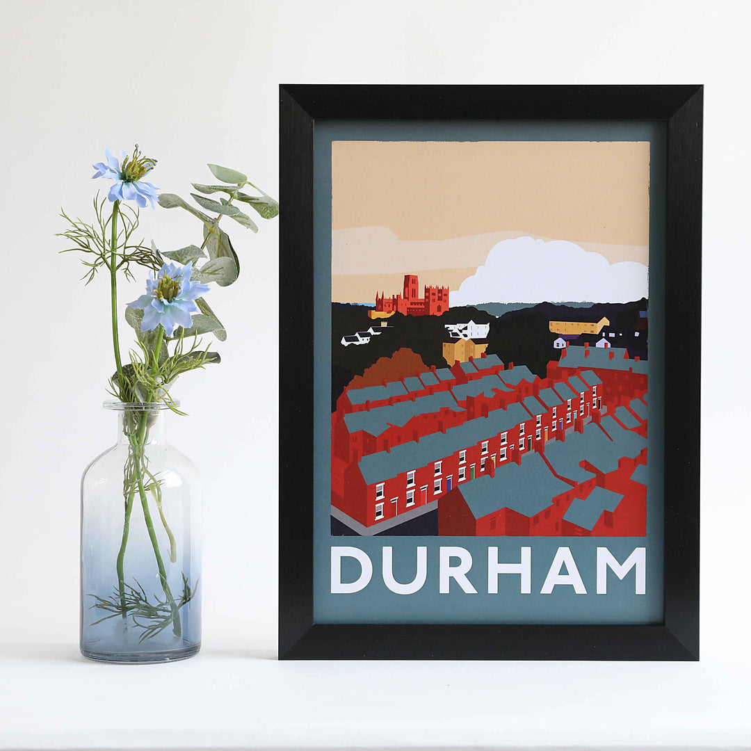 Durham from the train unframed print