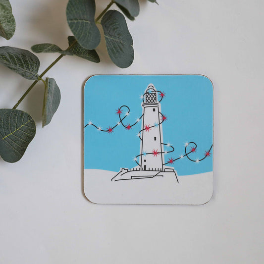 St Mary’s Lighthouse Christmas Coaster - For The Love Of The North