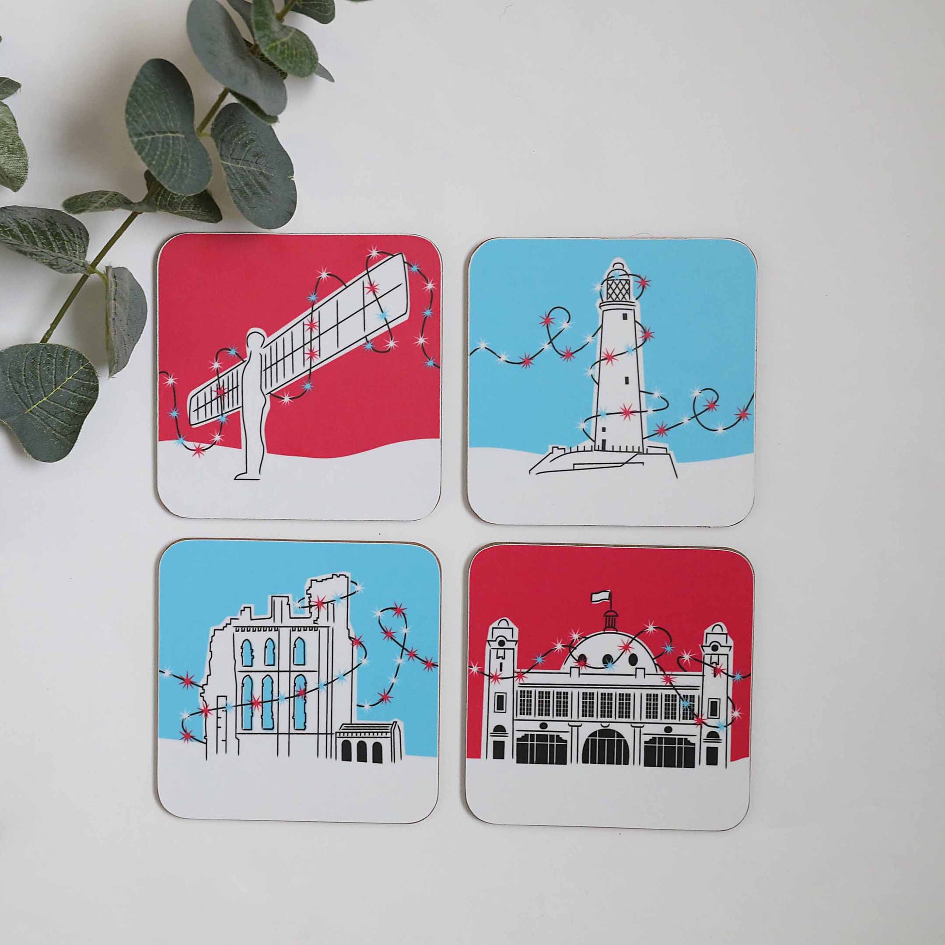 St Mary’s Lighthouse Christmas Coaster - For The Love Of The North