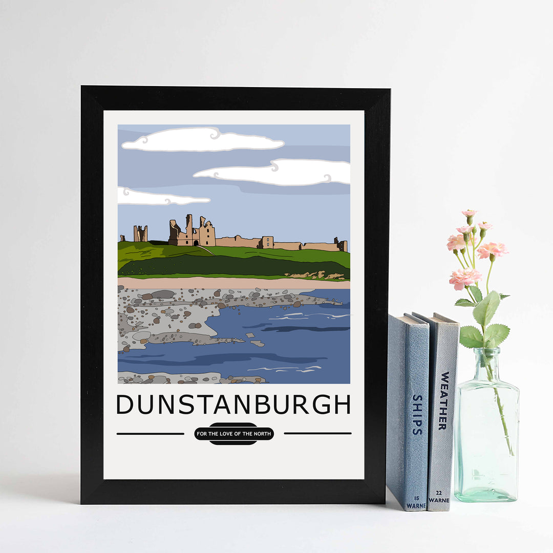 Dunstanburgh Vintage Style A4 print