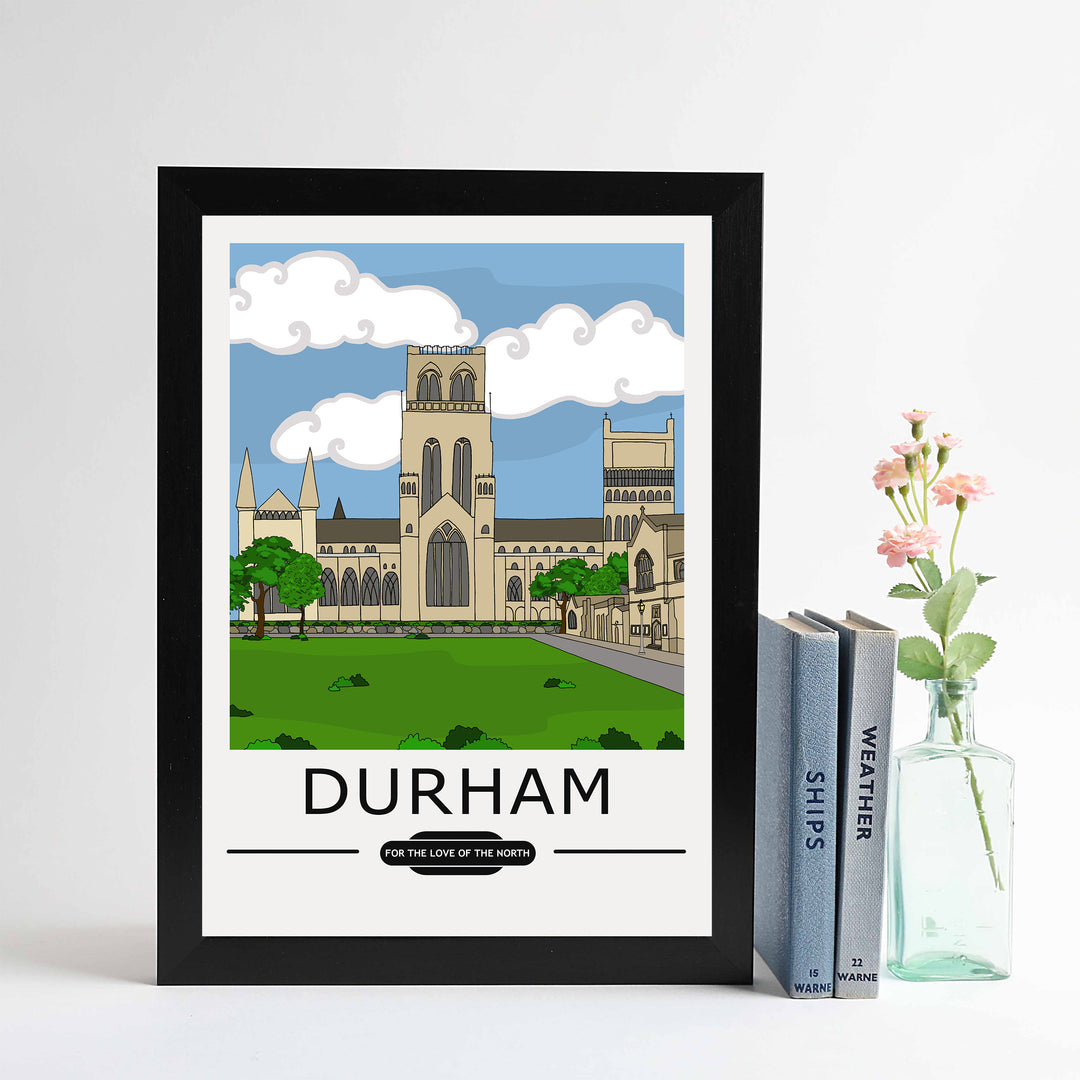 Durham Cathedral Vintage Style A4 unframed print