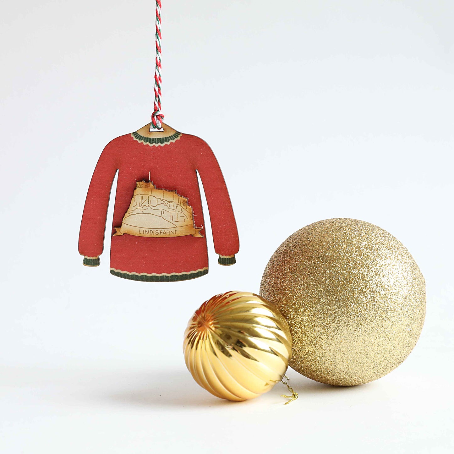 Lindisfarne, Holy Island Christmas Jumper Decoration - For The Love Of The North