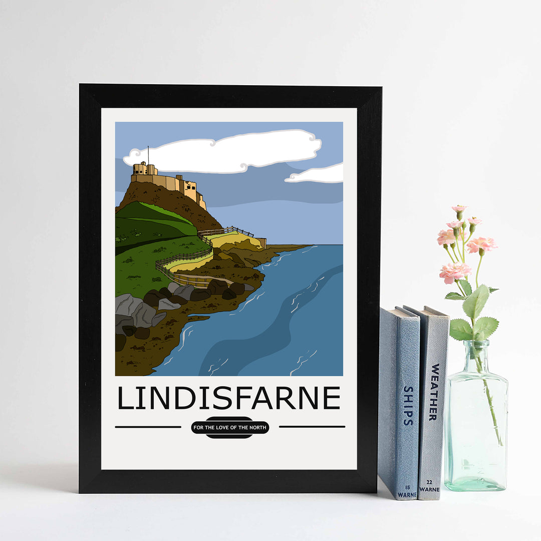 Lindisfarne, Holy Island Vintage Style A4 unframed print