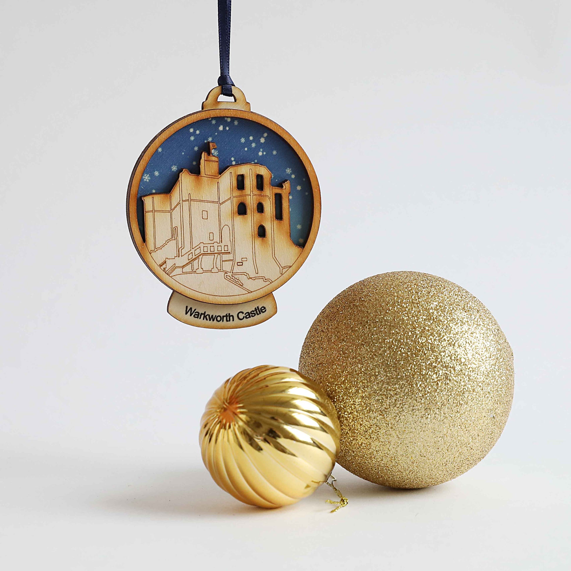 Warkworth Castle Snow Globe Decoration - For The Love Of The North