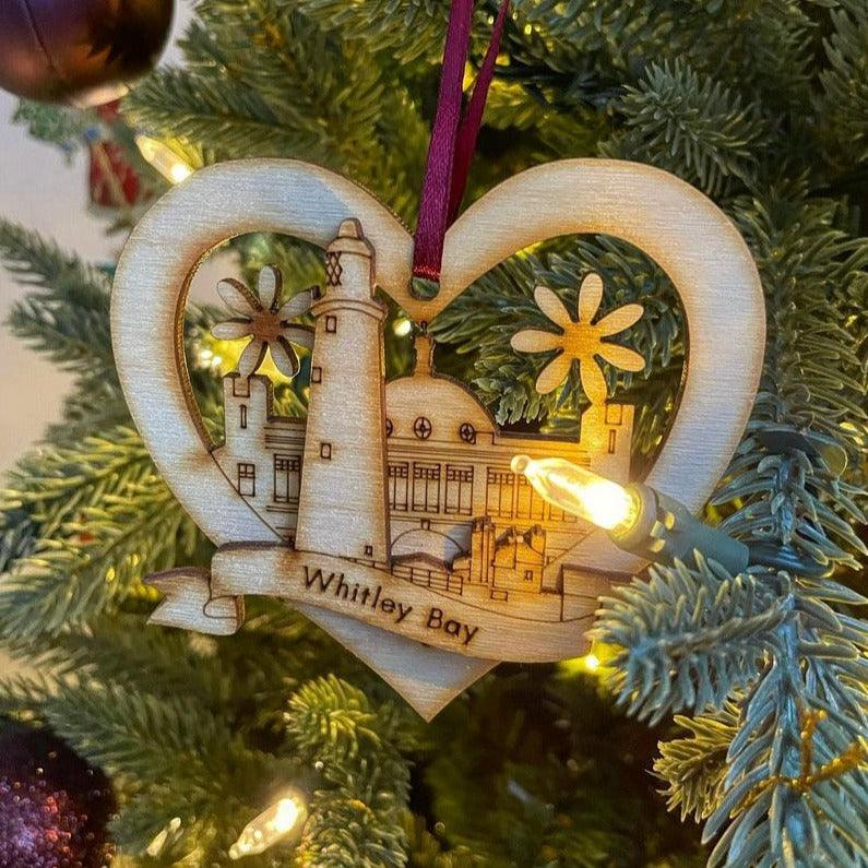 Whitley Bay double wooden decoration - For The Love Of The North