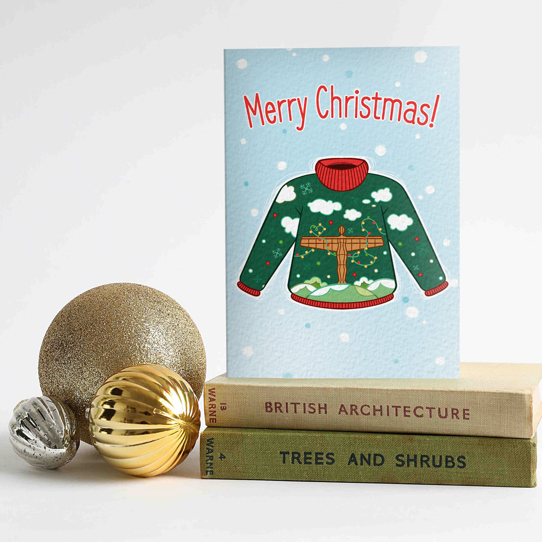 PACK OF 6 CARDS - Angel of the North Christmas Jumper Card