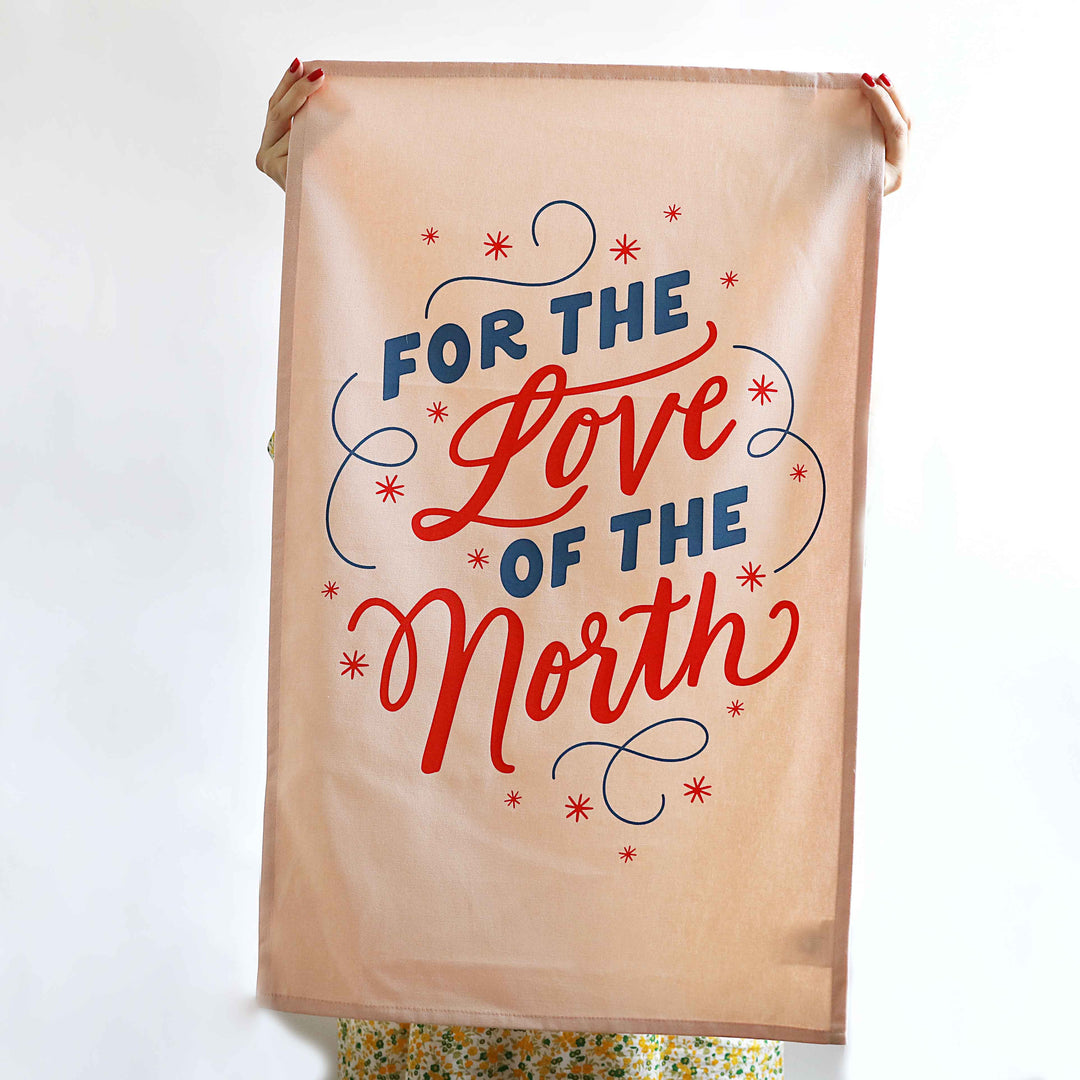 Love of the North Tea Towel Pink